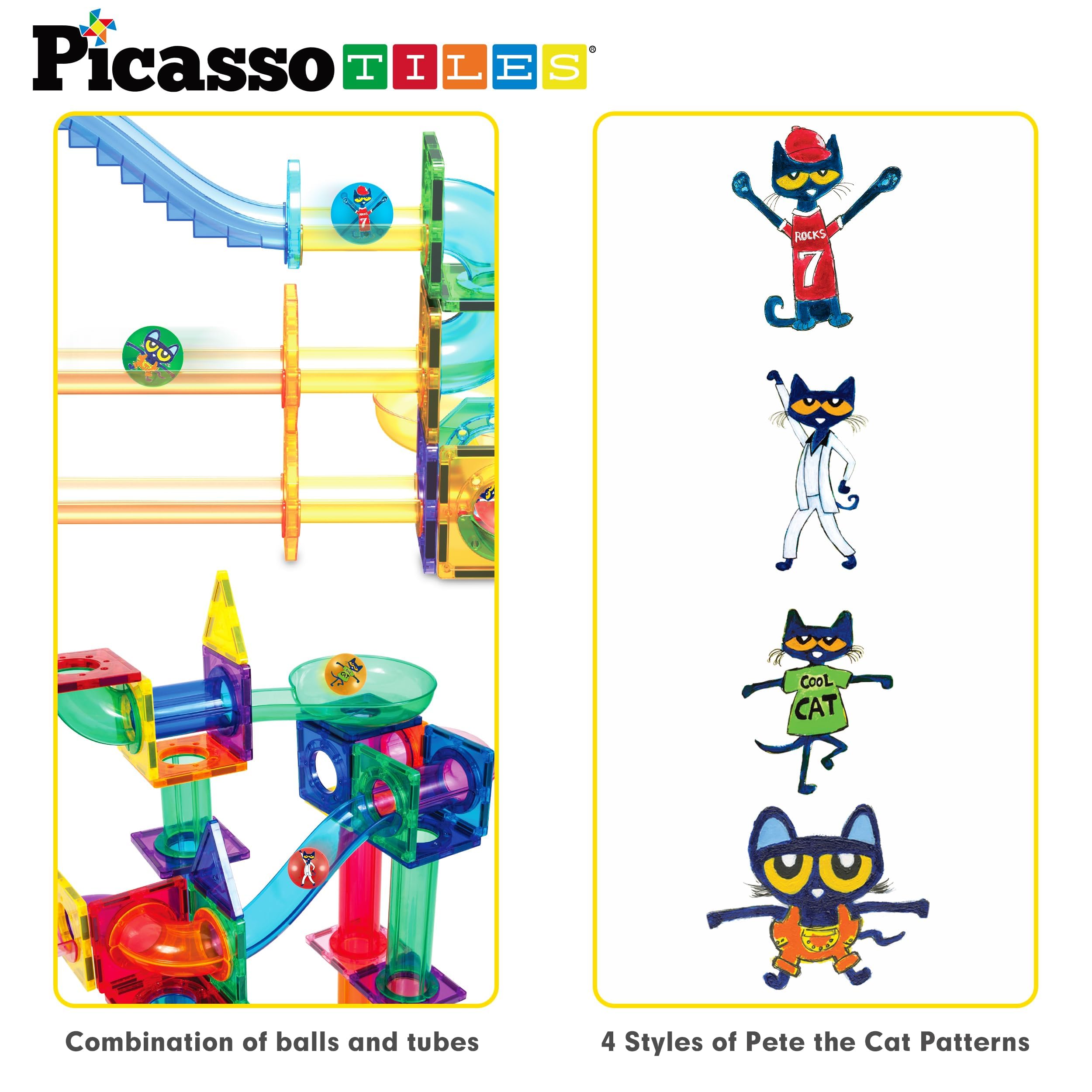 PicassoTiles colorful marbles close-up for visual learning and color recognition