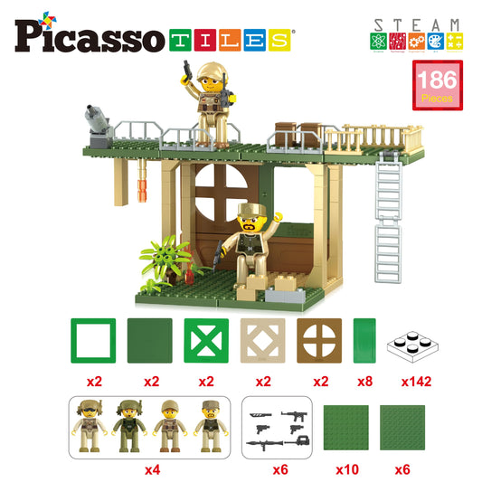 PicassoTiles construction bricks assembly enabling creative designs and hands-on learning.