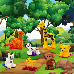 PicassoTiles dog figure supports storytelling and color recognition during play.