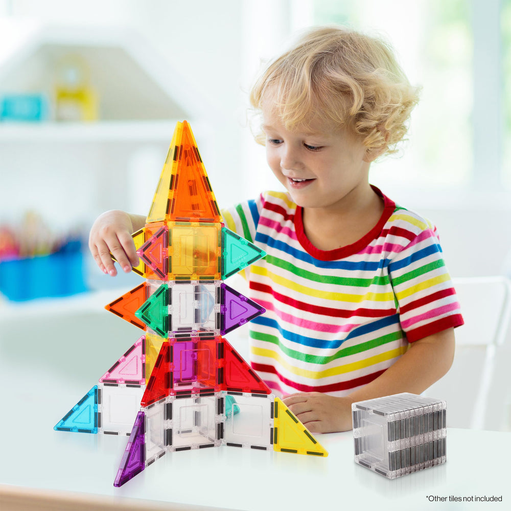PicassoTiles durable ABS plastic: reinforced magnets for repeated play and confident building
