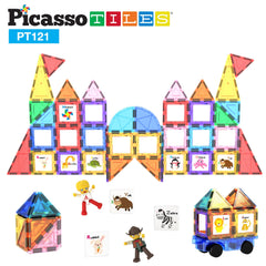 PicassoTiles educational alphabet graphics aid early literacy during play
