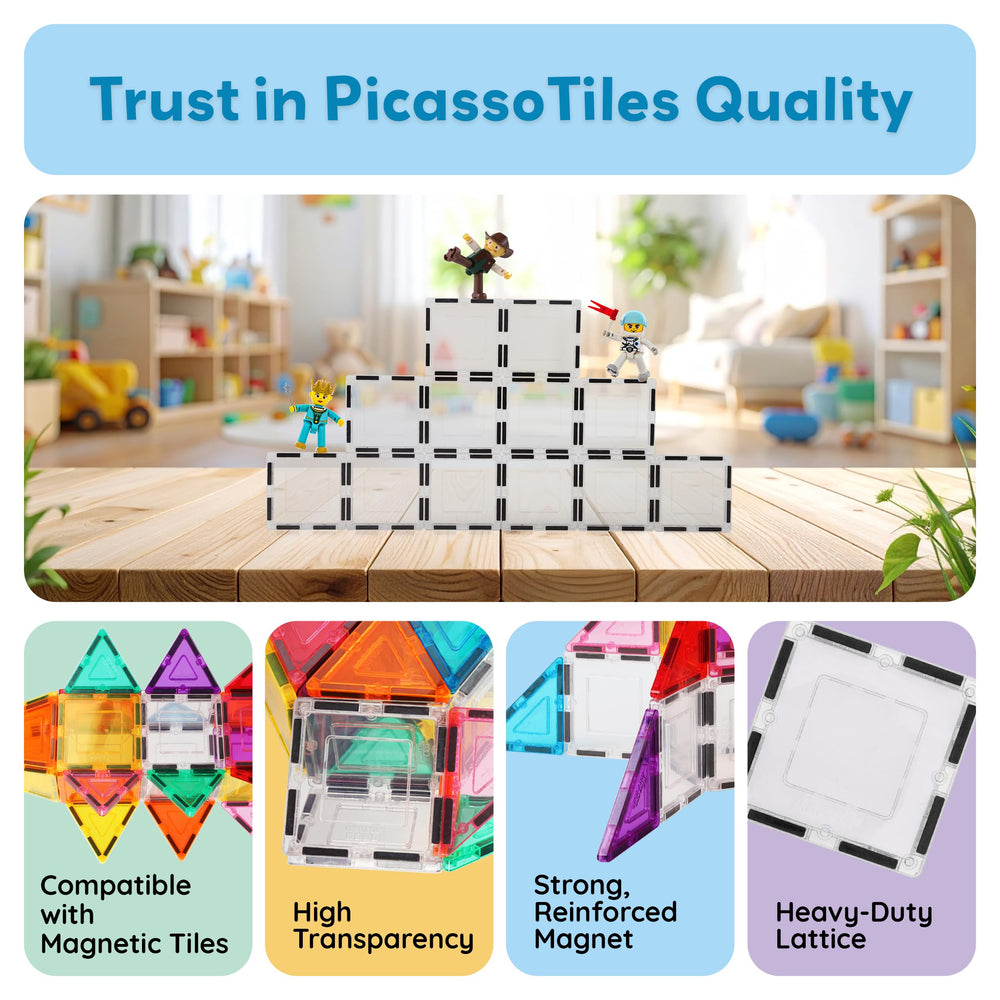 PicassoTiles educational toy: supports fine motor skills during constructive play