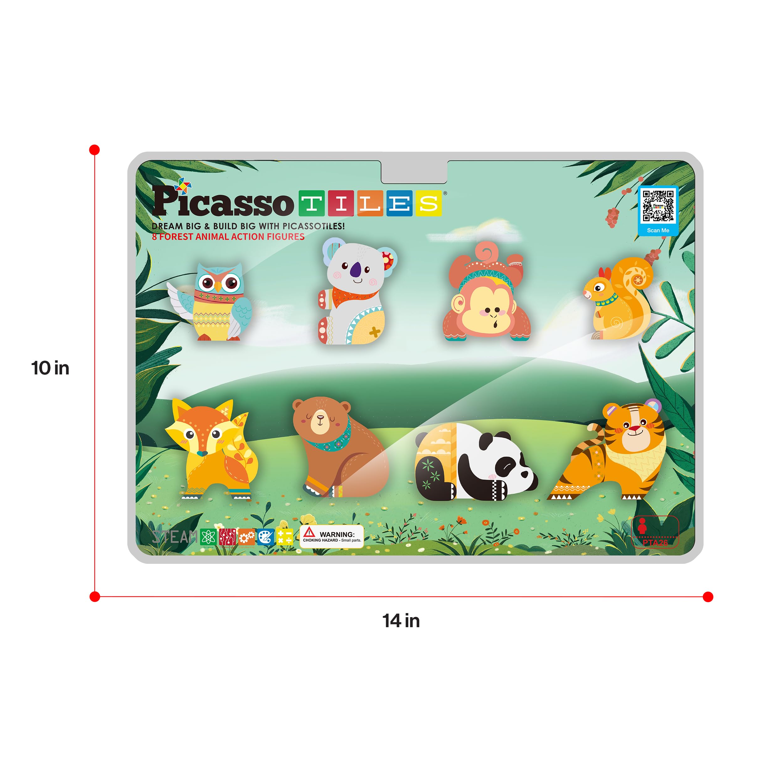 PicassoTiles forest animal figures set: boosts magnetic building versatility and storytelling.