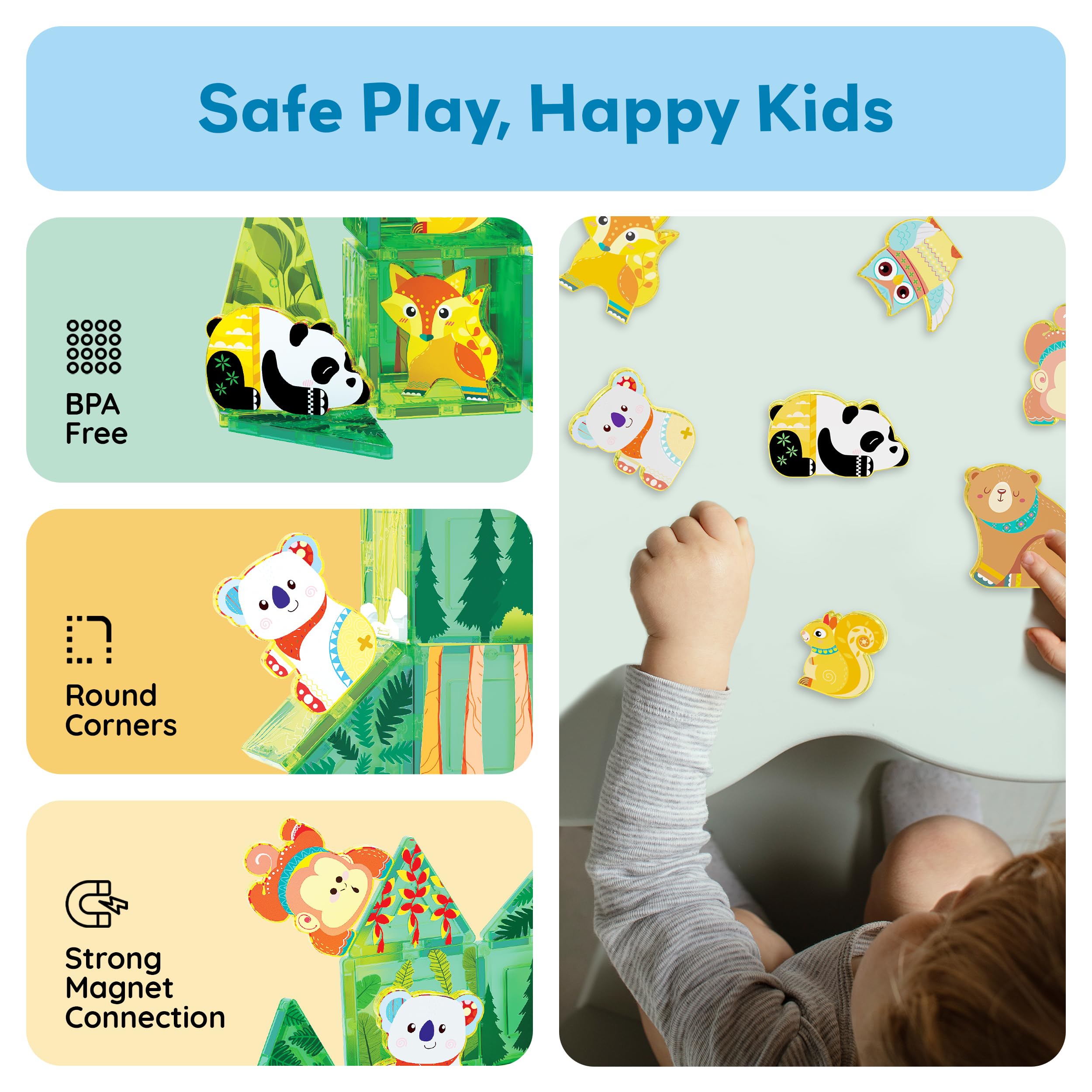 PicassoTiles owl magnet: aids early STEM skills through visual symbolism and play.