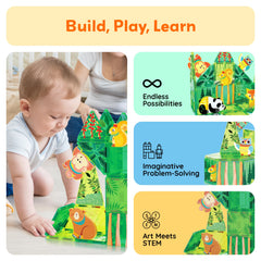 PicassoTiles tiger magnet: adds bold woodland action to magnetic builds.