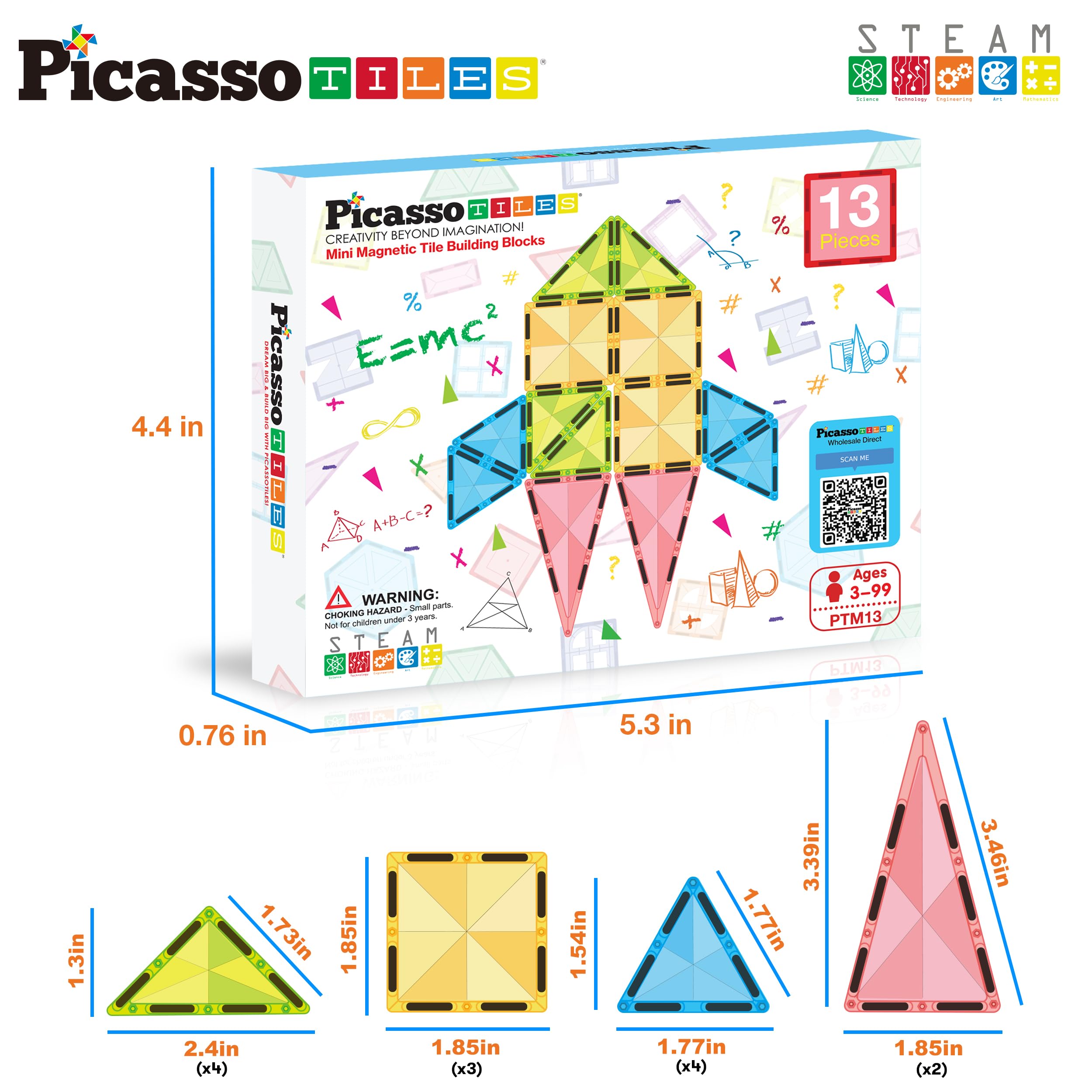 PicassoTiles geometry-focused tiles help kids recognize shapes through hands-on play