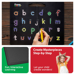 PicassoTiles magnetic beads in a self-contained enclosure reduce playtime mess.