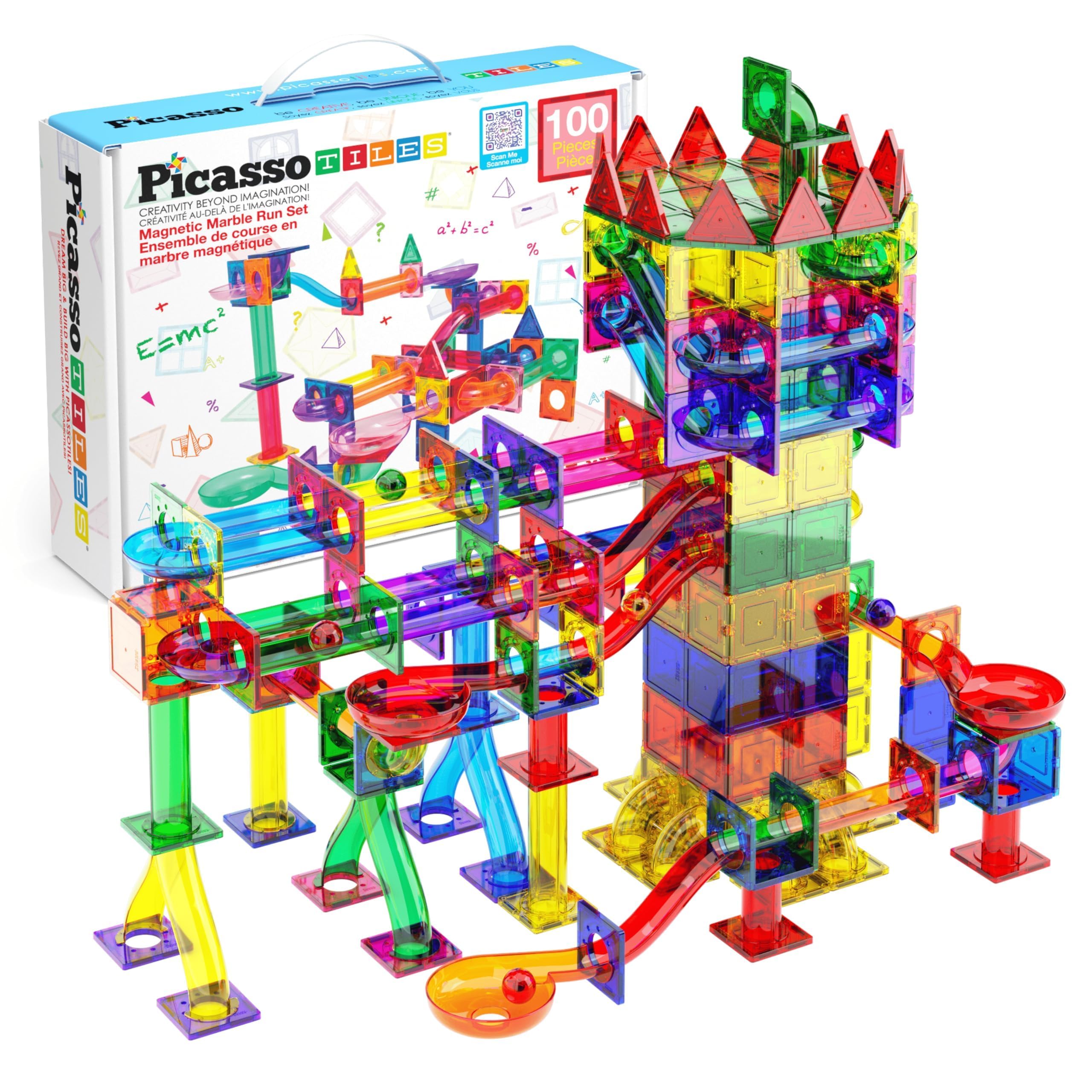 PicassoTiles magnetic-marble-run-set enables hands-on STEM exploration.