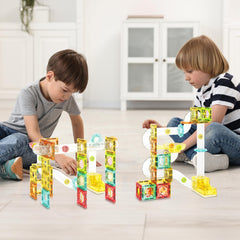 PicassoTiles magnetic tiles connectivity allows expanding longer mazes.