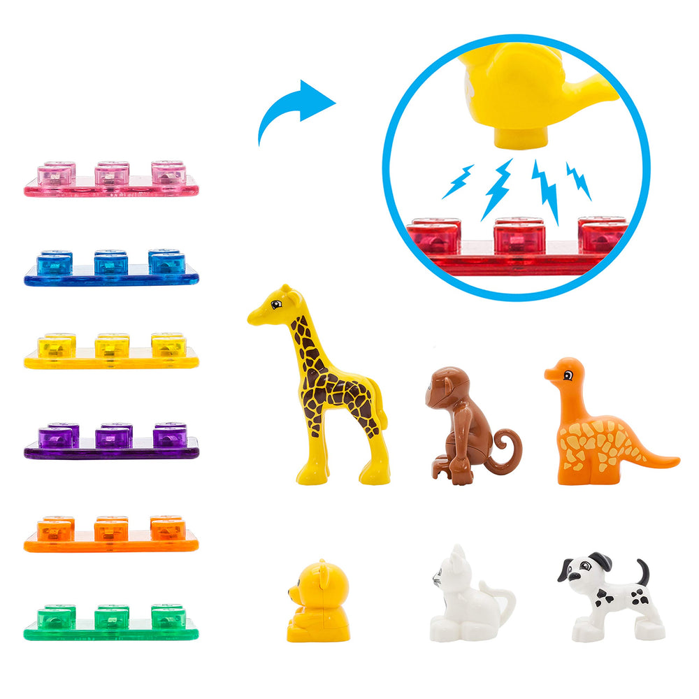 PicassoTiles monkey figure fuels pretend play and spatial reasoning.
