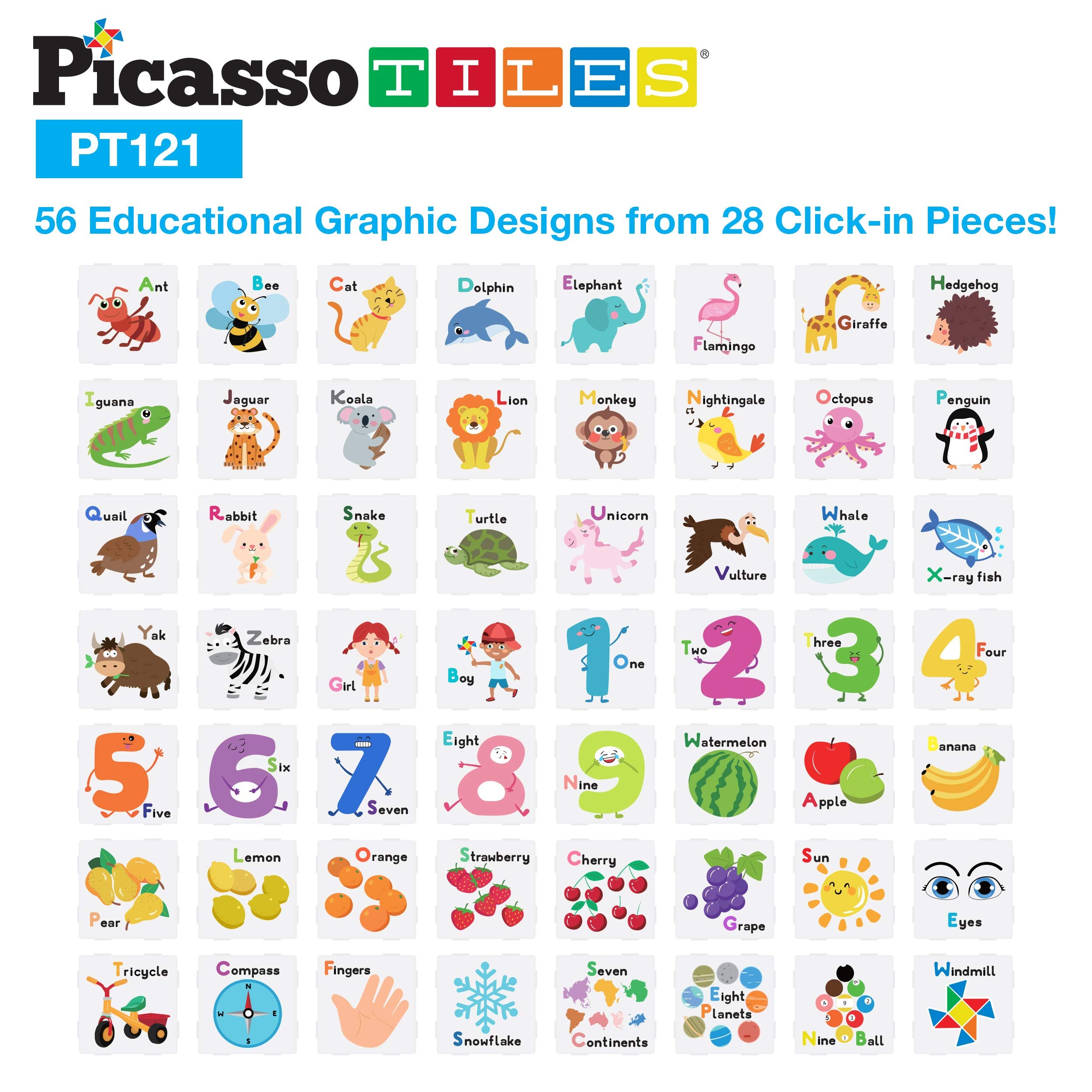 PicassoTiles number graphics help with number recognition and math basics