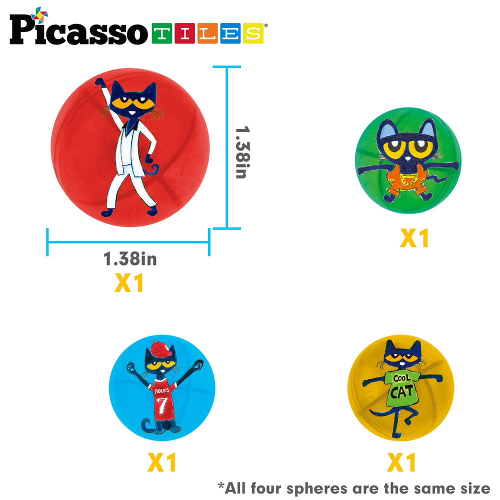 PicassoTiles Pete Cat printed marble adds themed storytelling to building play