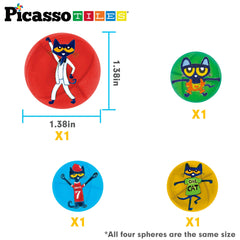 PicassoTiles Pete Cat printed marble adds themed storytelling to building play