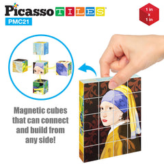 PicassoTiles PMC21 Vermeer painting blocks enhance focus and concentration.