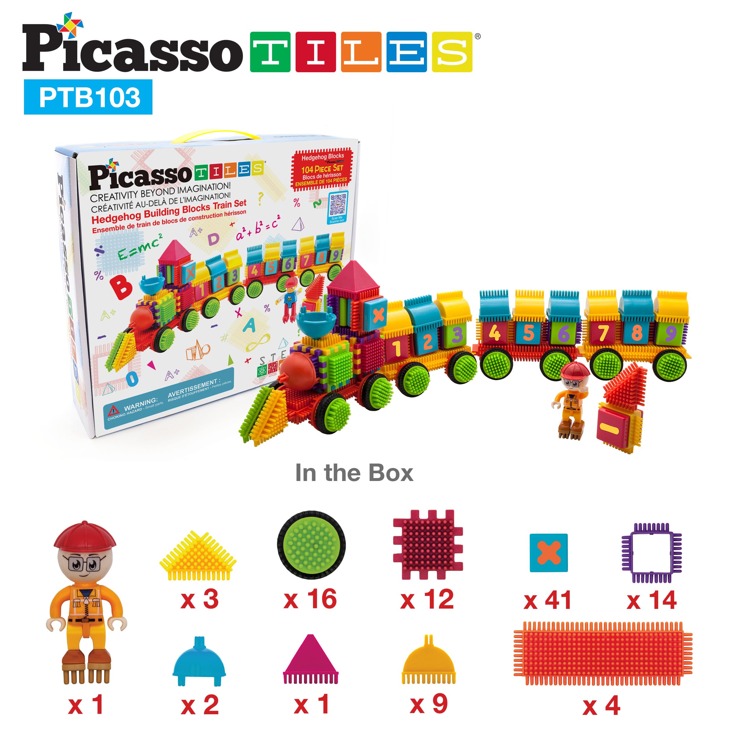 PicassoTiles PTB103 3D shapes foster spatial awareness during building