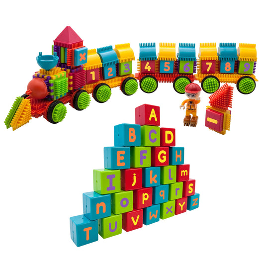 PicassoTiles PTB103 alphabet train for early literacy and hands-on learning