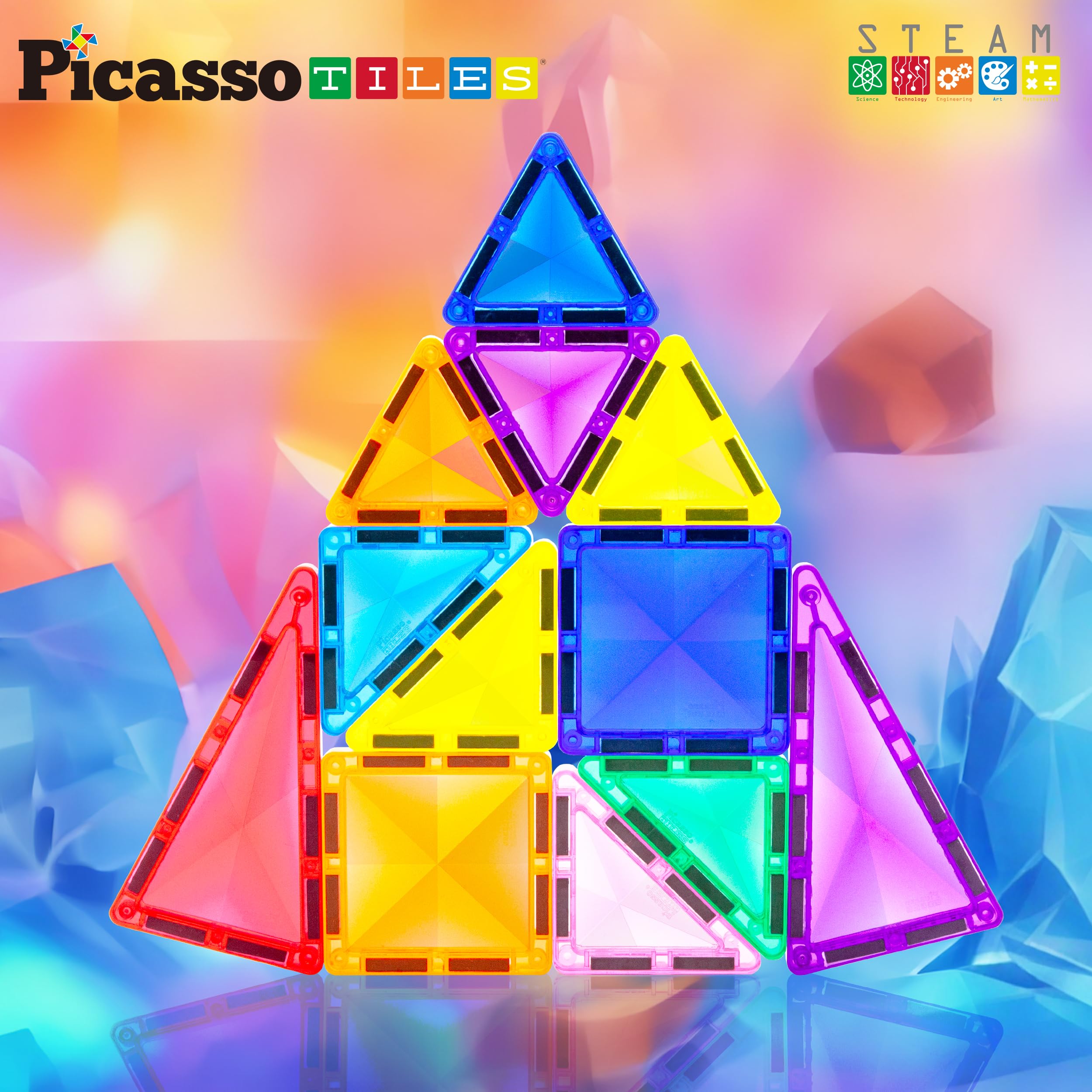 PicassoTiles PTM13 compact travel set enables easy storage and quick setup