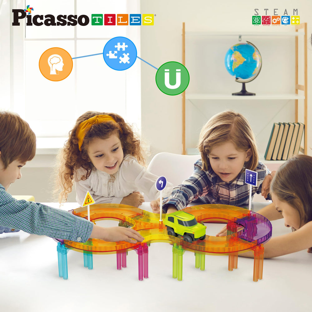 PicassoTiles PTMR40 quick-connect magnets snap together easily for confident assembly.