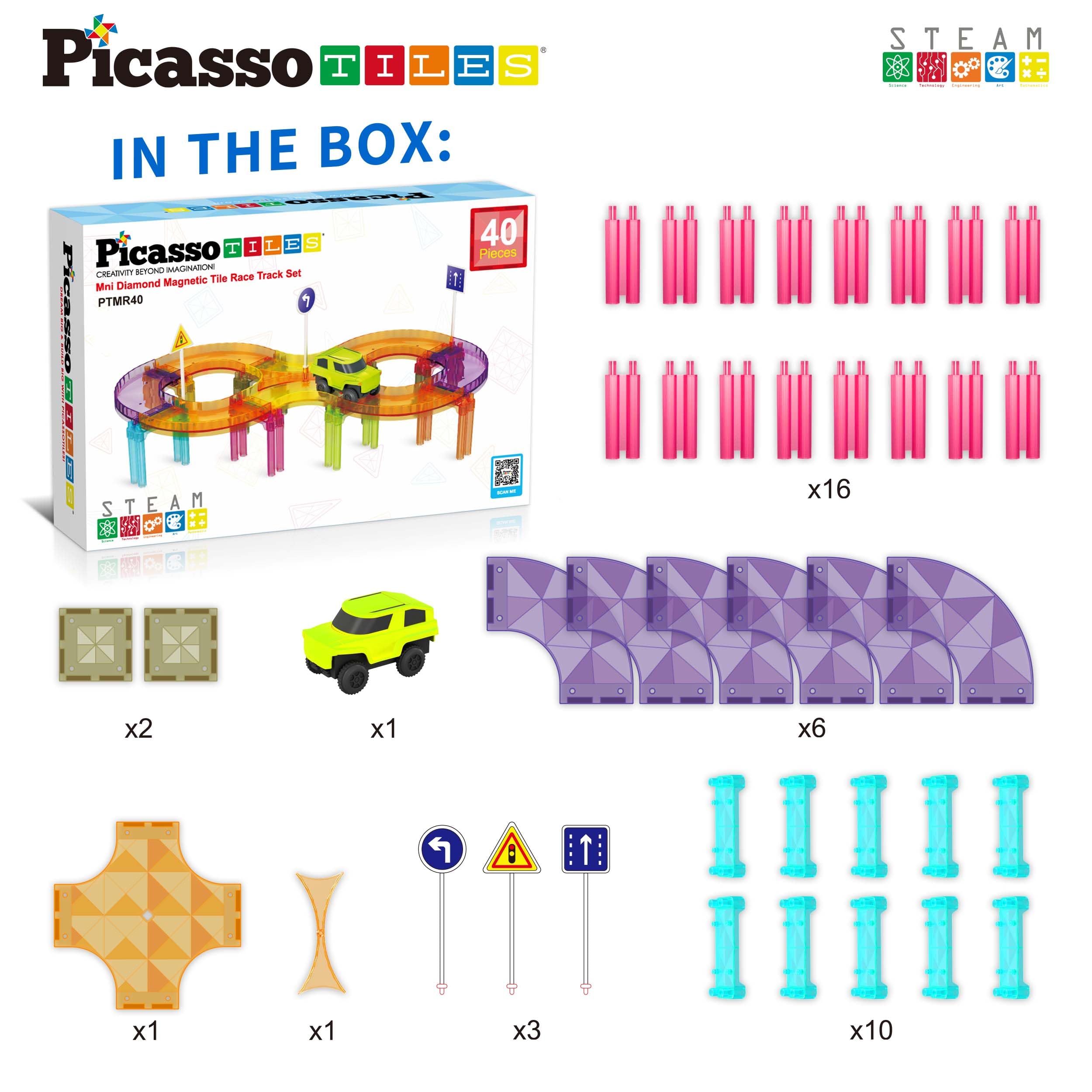 PicassoTiles PTMR40 travel-case keeps pieces organized for car trips and vacations.