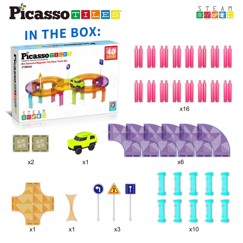 PicassoTiles PTMR40 travel-case keeps pieces organized for car trips and vacations.