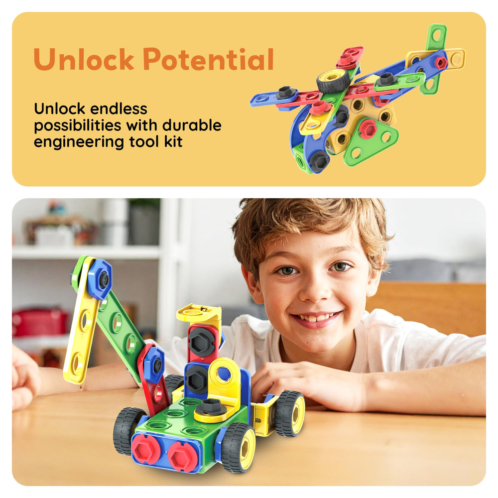PicassoTiles PTN152 child playing together encourages collaboration and teamwork.