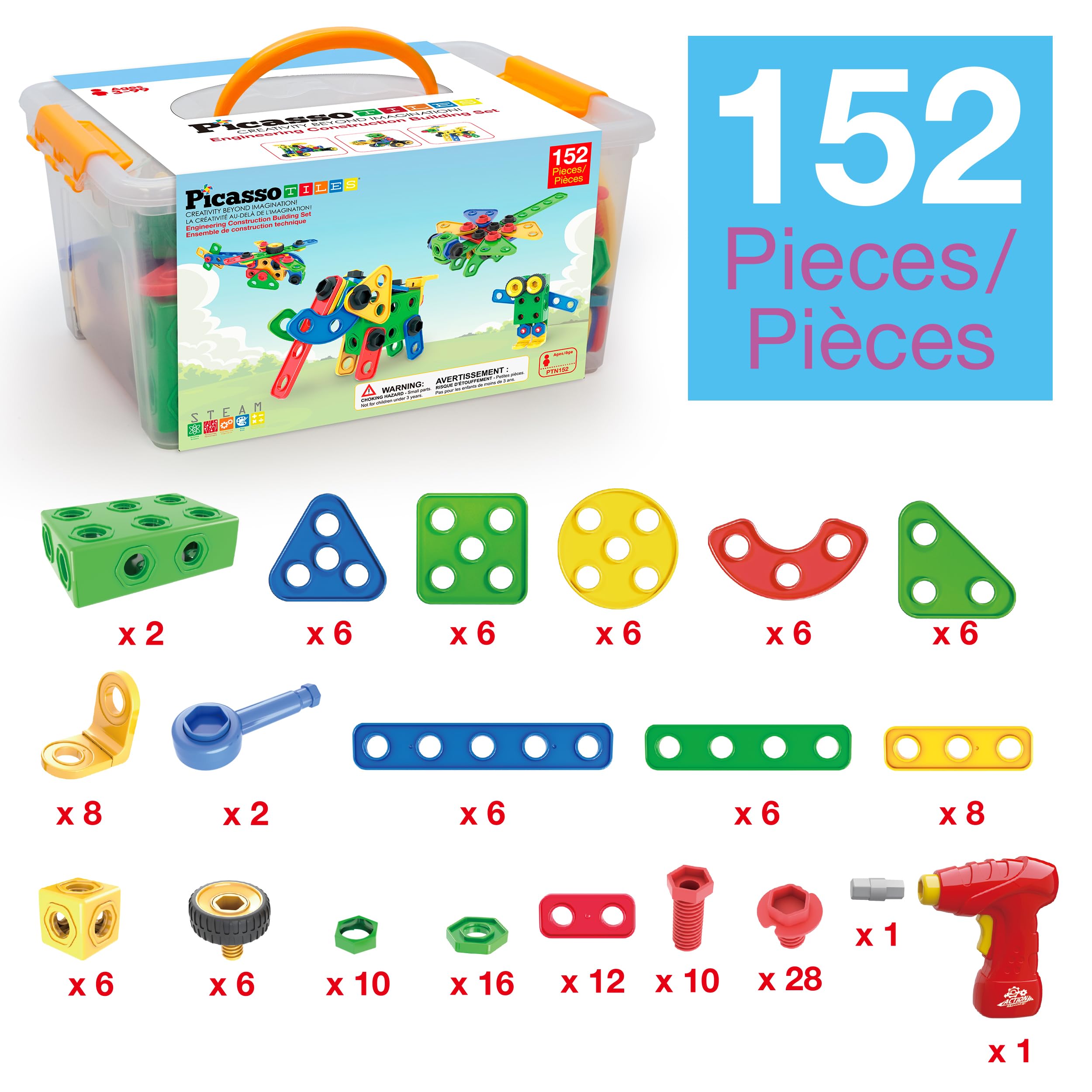 PicassoTiles PTN152 ratchet tool ready for building and fine motor skill practice.