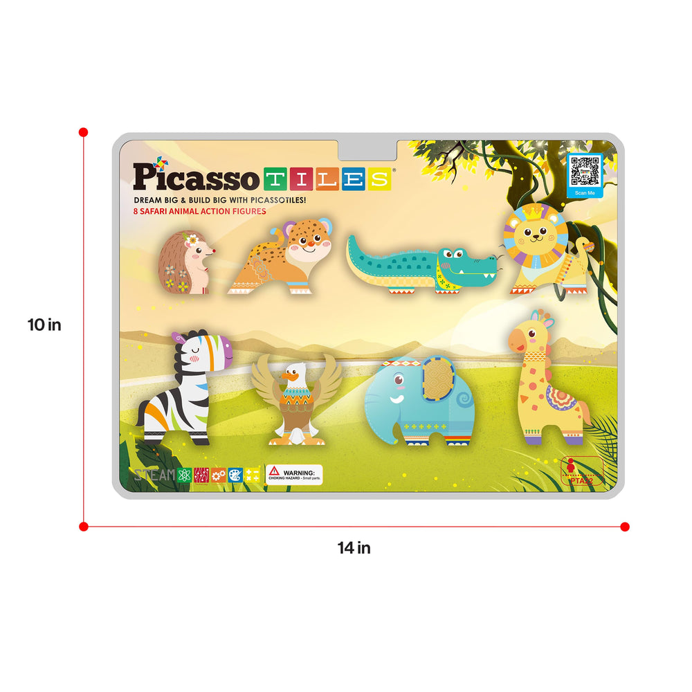 PicassoTiles Safari action figures group showcases full set.