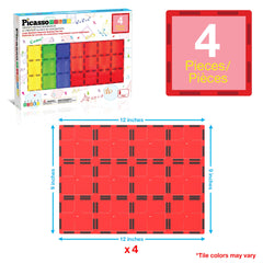 Sturdy PicassoTiles base plate helps create larger, taller structures with confidence.