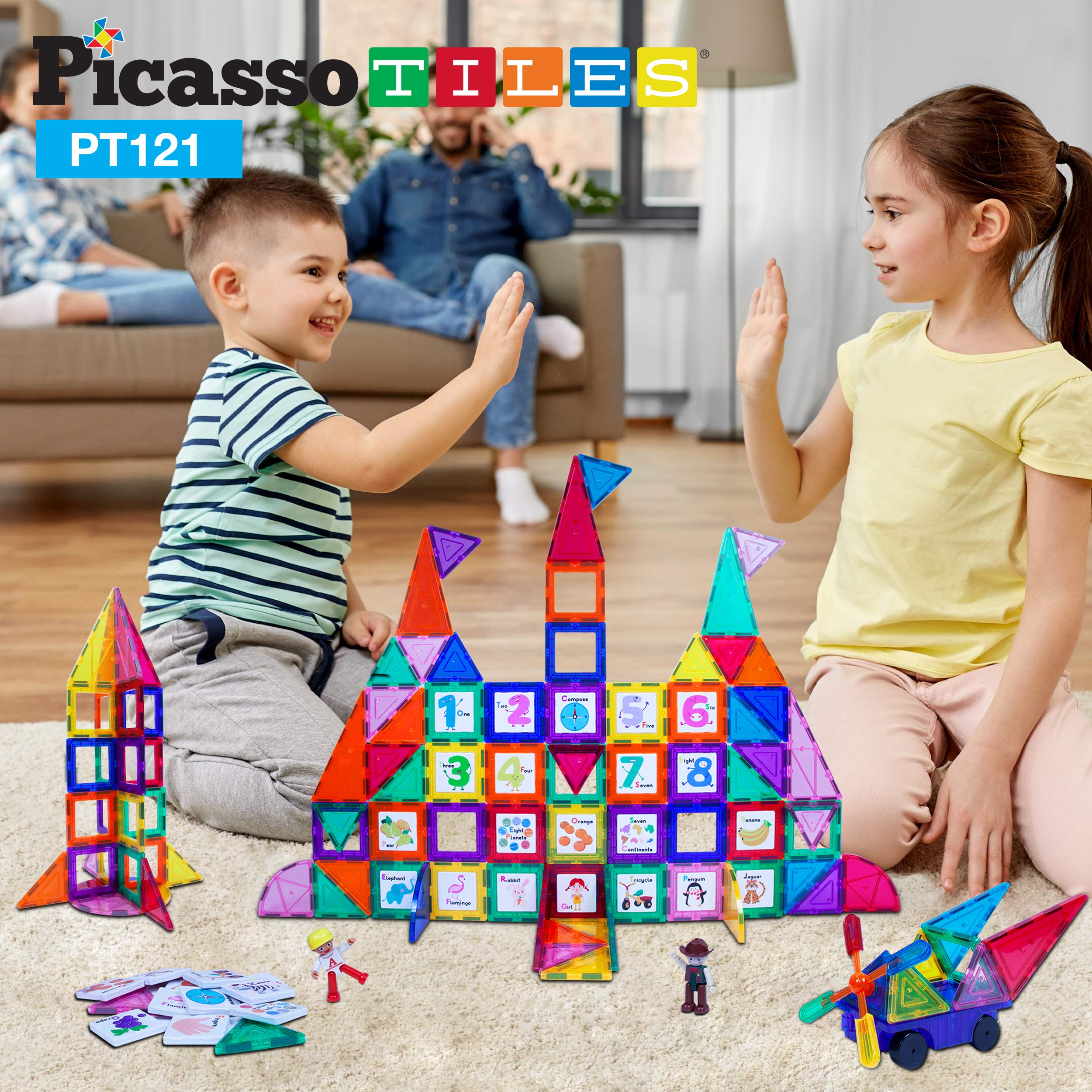 PicassoTiles two character figures to spark storytelling during builds