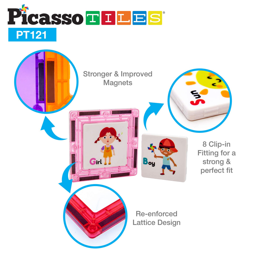 PicassoTiles windmill graphics illustrate rotating mechanism and architectural play