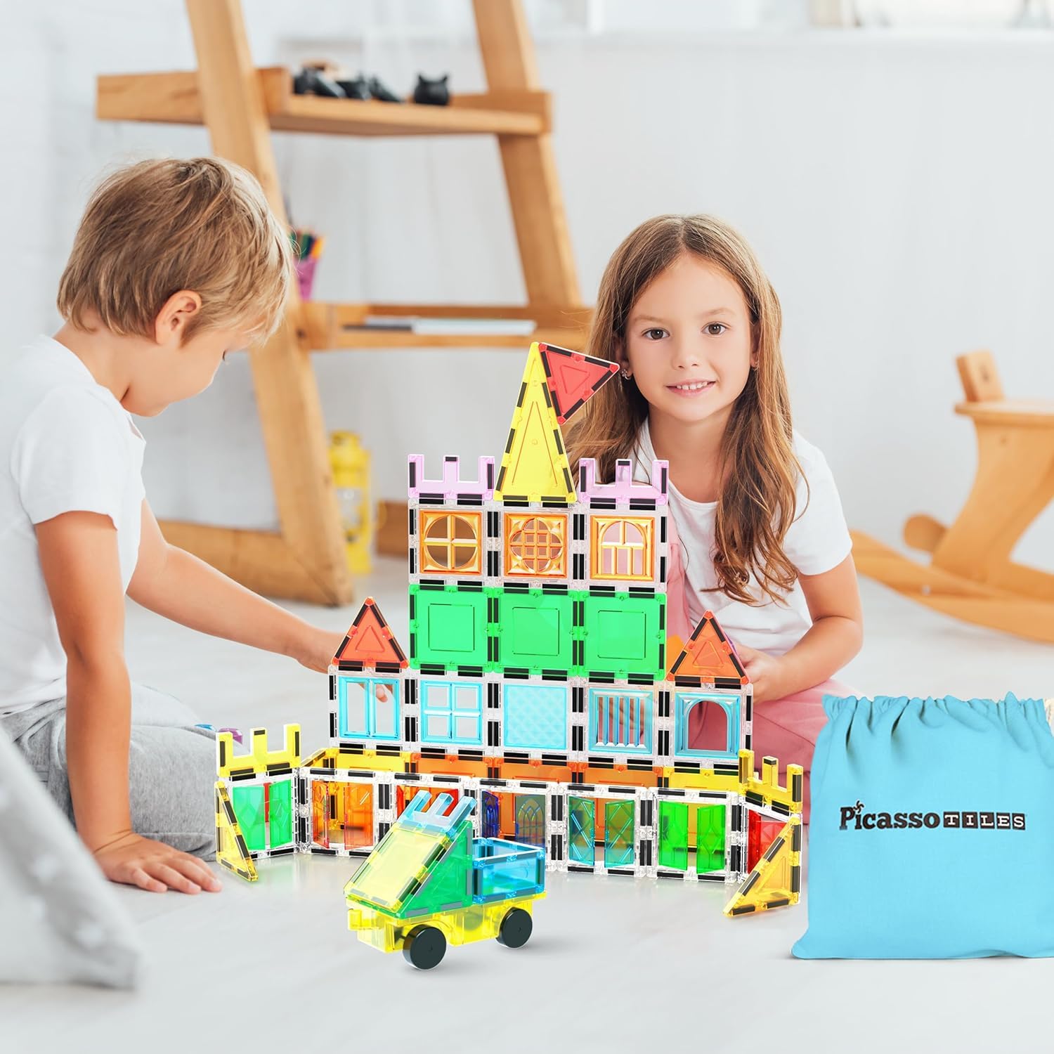 PicassoTiles windows and doors provide variety for imaginative play.