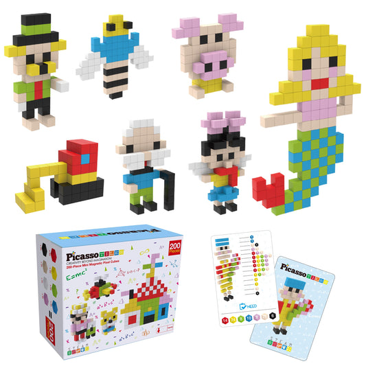 PicassoTiles 0.5-inch pixel cubes for hands-on assembly and spatial exploration.