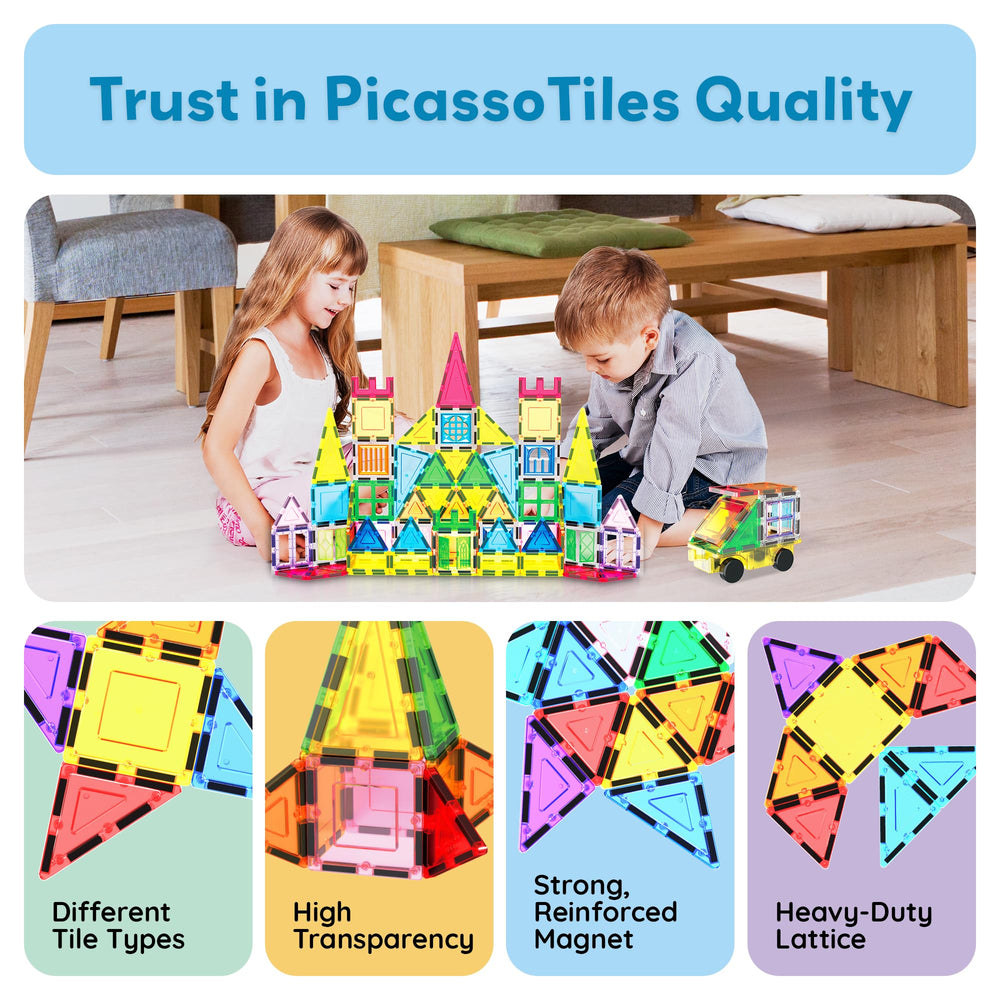 Open-ended play invites kids to design cityscapes and practical structures.