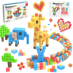 PicassoTiles 108pcs magnetic cubes for creative assembly and problem-solving play.