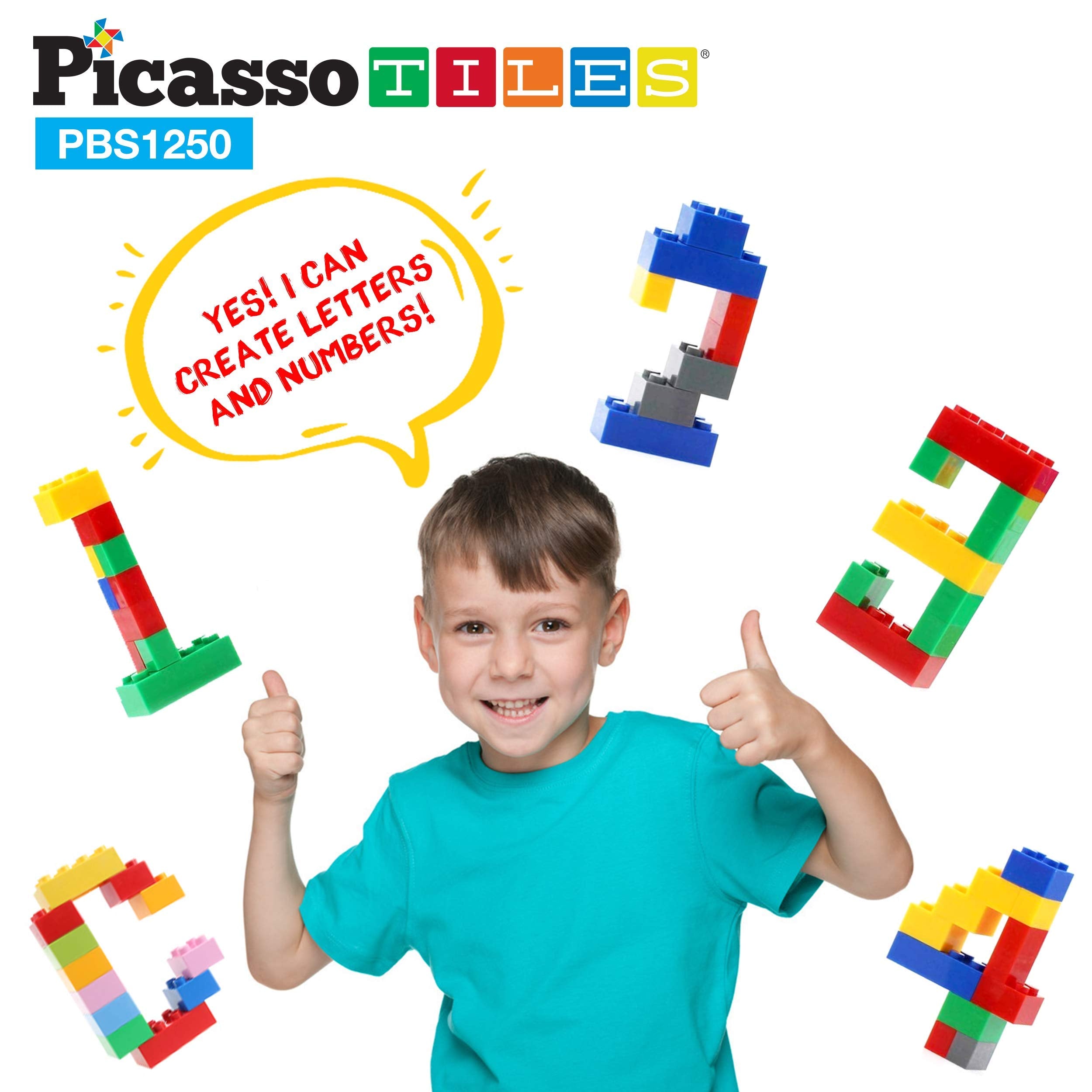 PicassoTiles 11 colors and 6 shapes enabling color matching and early geometry exploration.