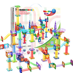 PicassoTiles 150pc marble run set demonstrating open-ended play and STEM exploration