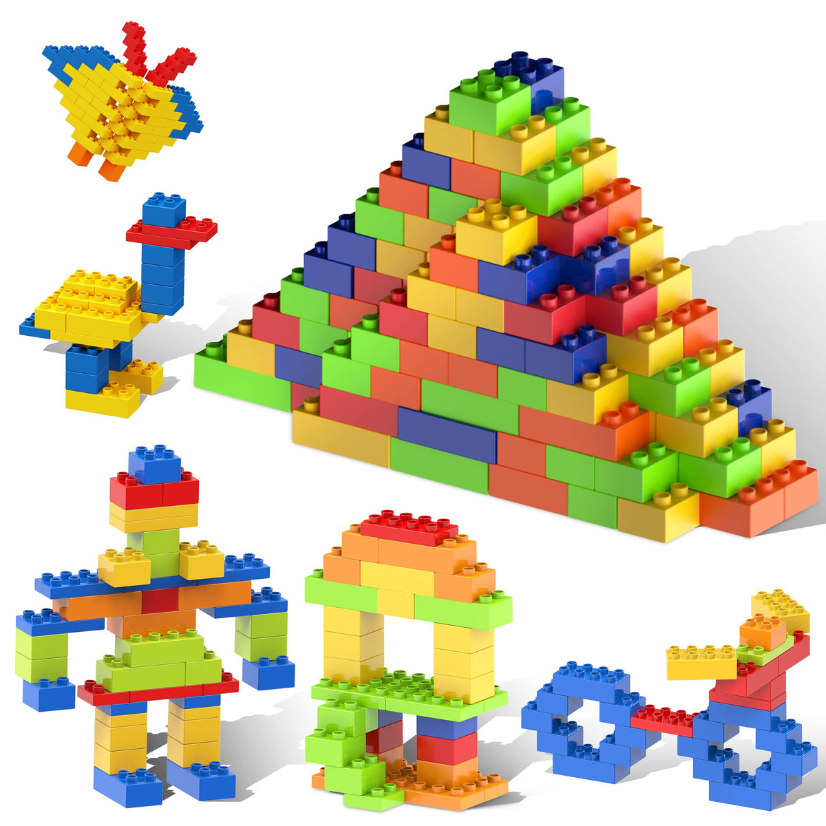 PicassoTiles 200-piece large brick set ready for expansive, imaginative builds