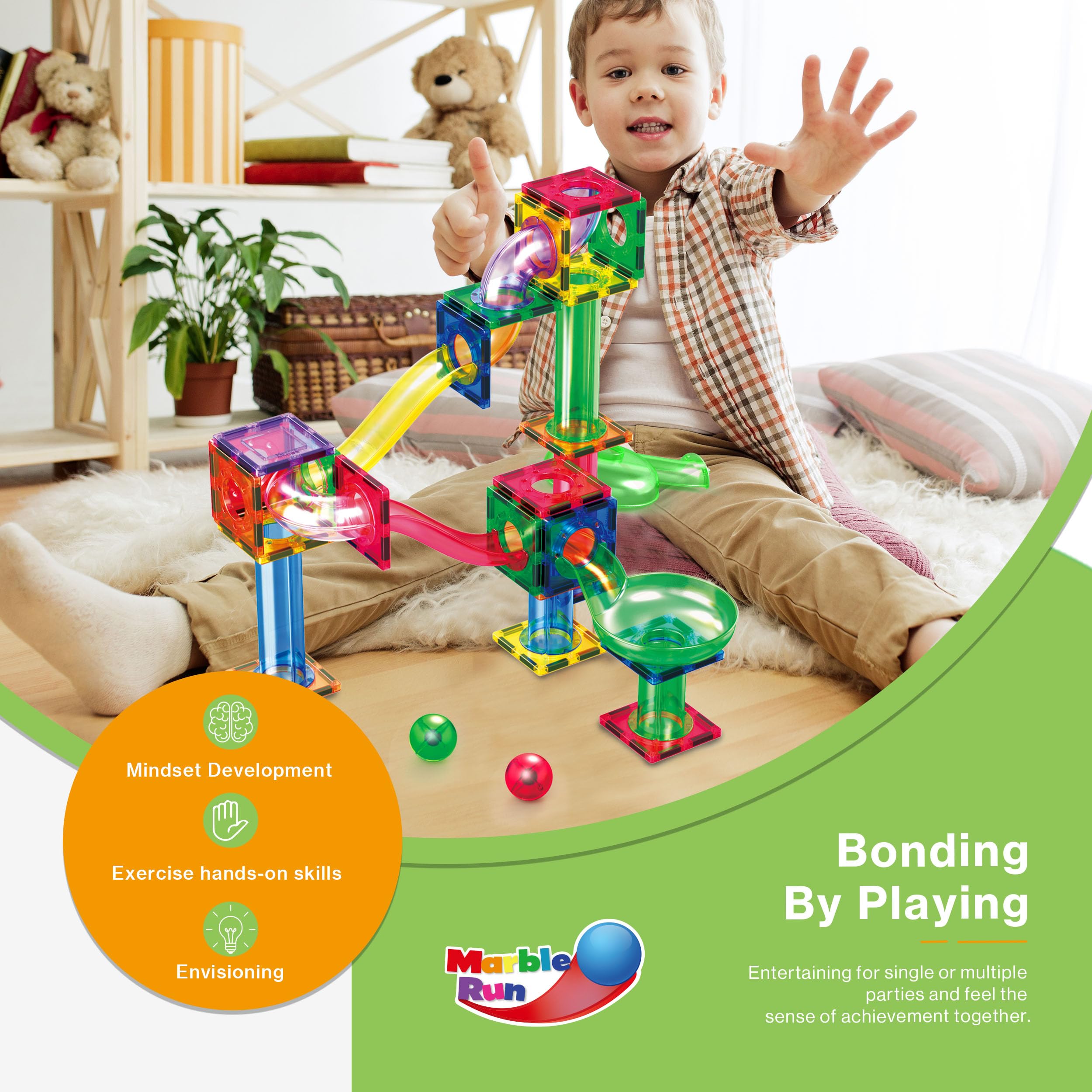 PicassoTiles 200pc assembly and construction: open-ended design encourages problem solving