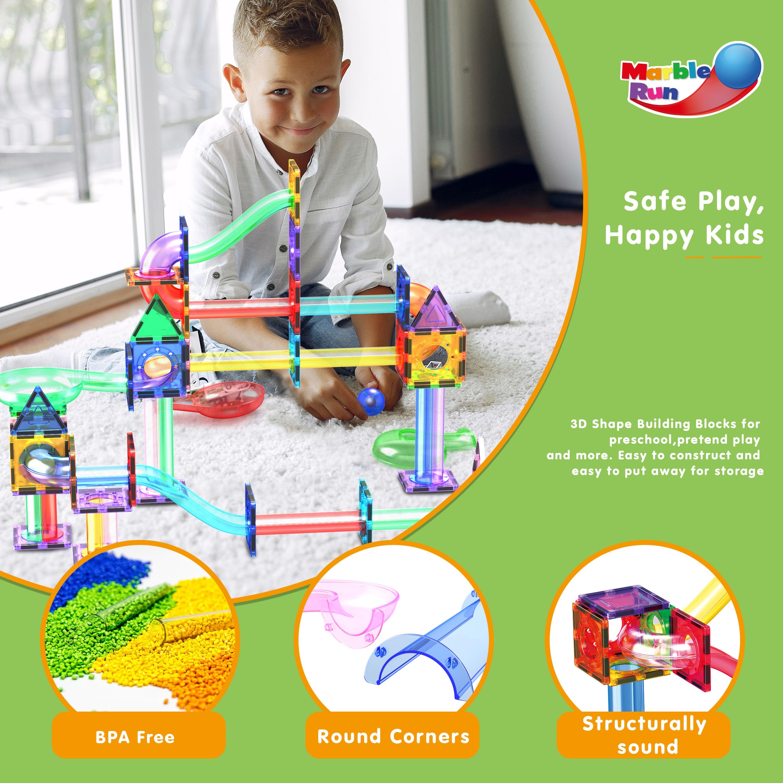 PicassoTiles 200pc race track layout: versatile maze for interactive learning