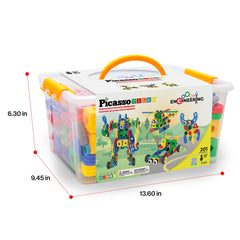 PicassoTiles 201pc ideal for home learning and classroom activities.