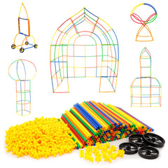 PicassoTiles 600pc straw build with interlocking tubes for creative construction and problem solving.