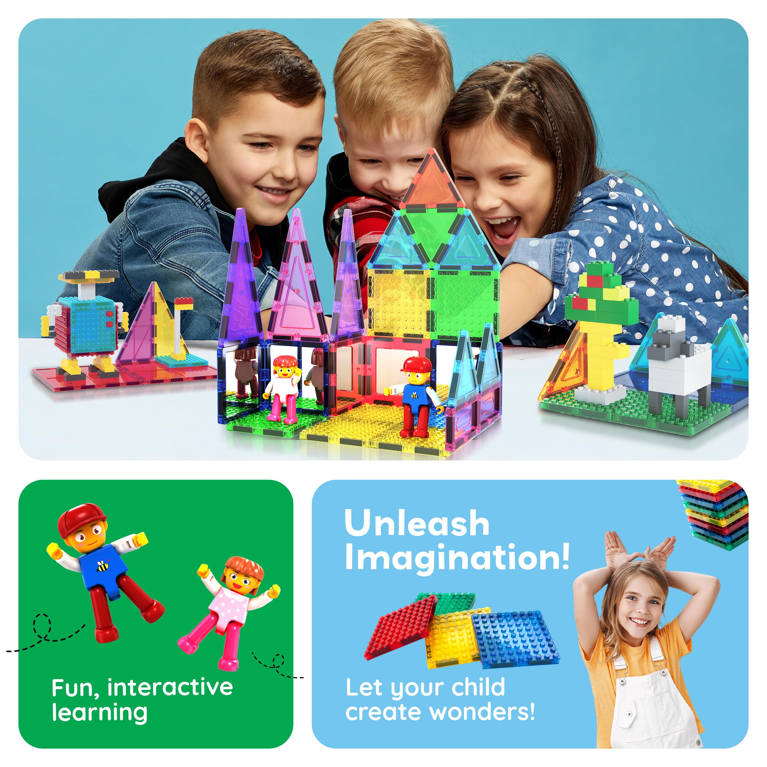 PicassoTiles two character figures inspire storytelling during play