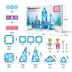 PicassoTiles 71pc magnetic tiles promote STEM learning through hands-on exploration