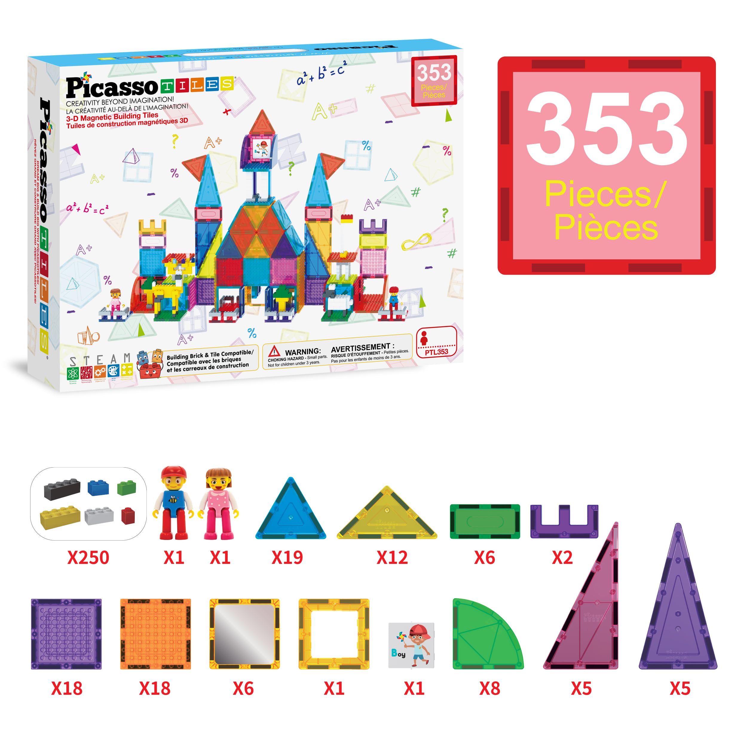 PicassoTiles action figures add imaginative play to role-based scenarios.