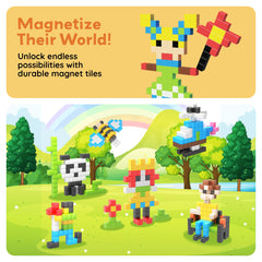 PicassoTiles animal and dinosaur models inspire storytelling and design exploration.