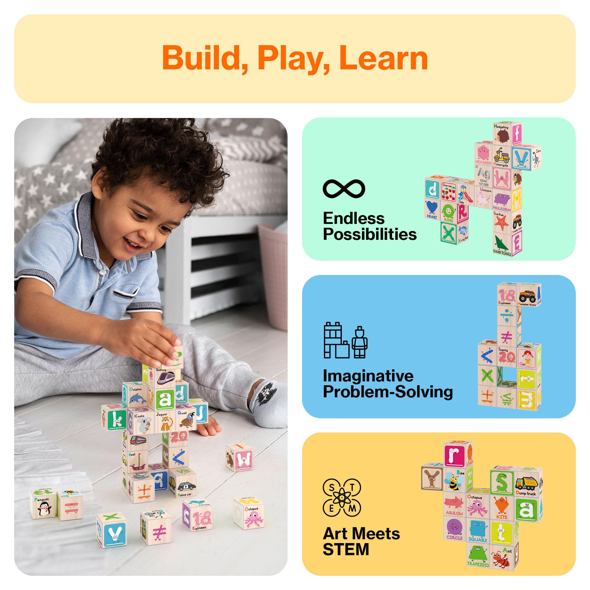 PicassoTiles animals and geometry pieces support visual-spatial thinking through hands-on building