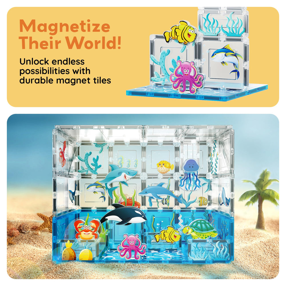 PicassoTiles aquarium crab figure sparks creative problem solving.