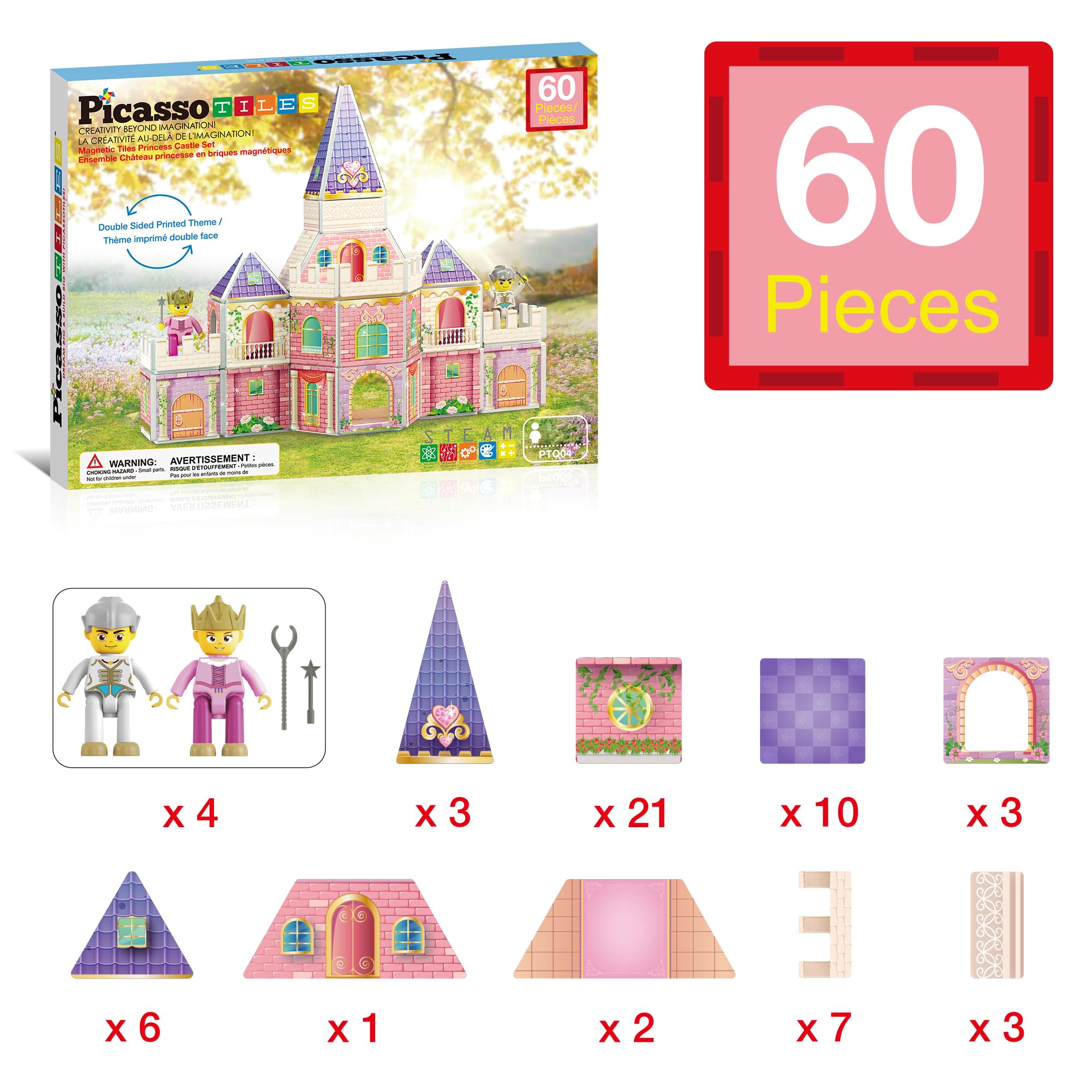 PicassoTiles arched-windows-balconies provide immersive castle scenes during imaginative play