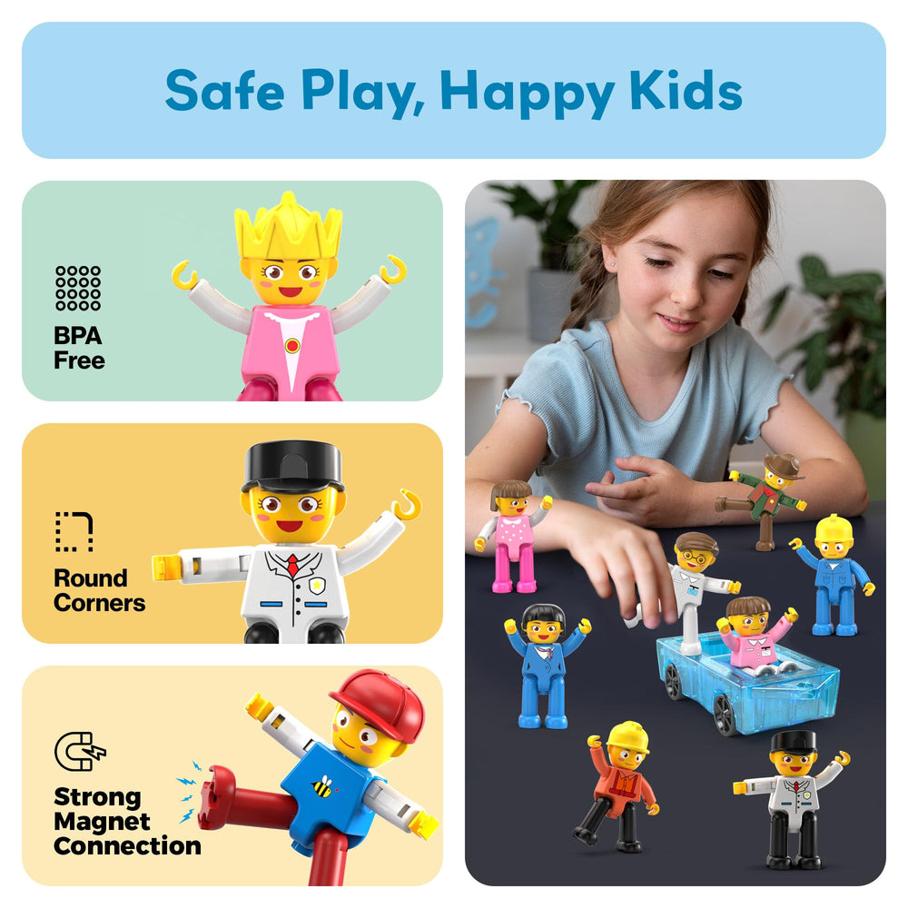 PicassoTiles BPA-free non-toxic pieces ensure safe, worry-free play sessions.