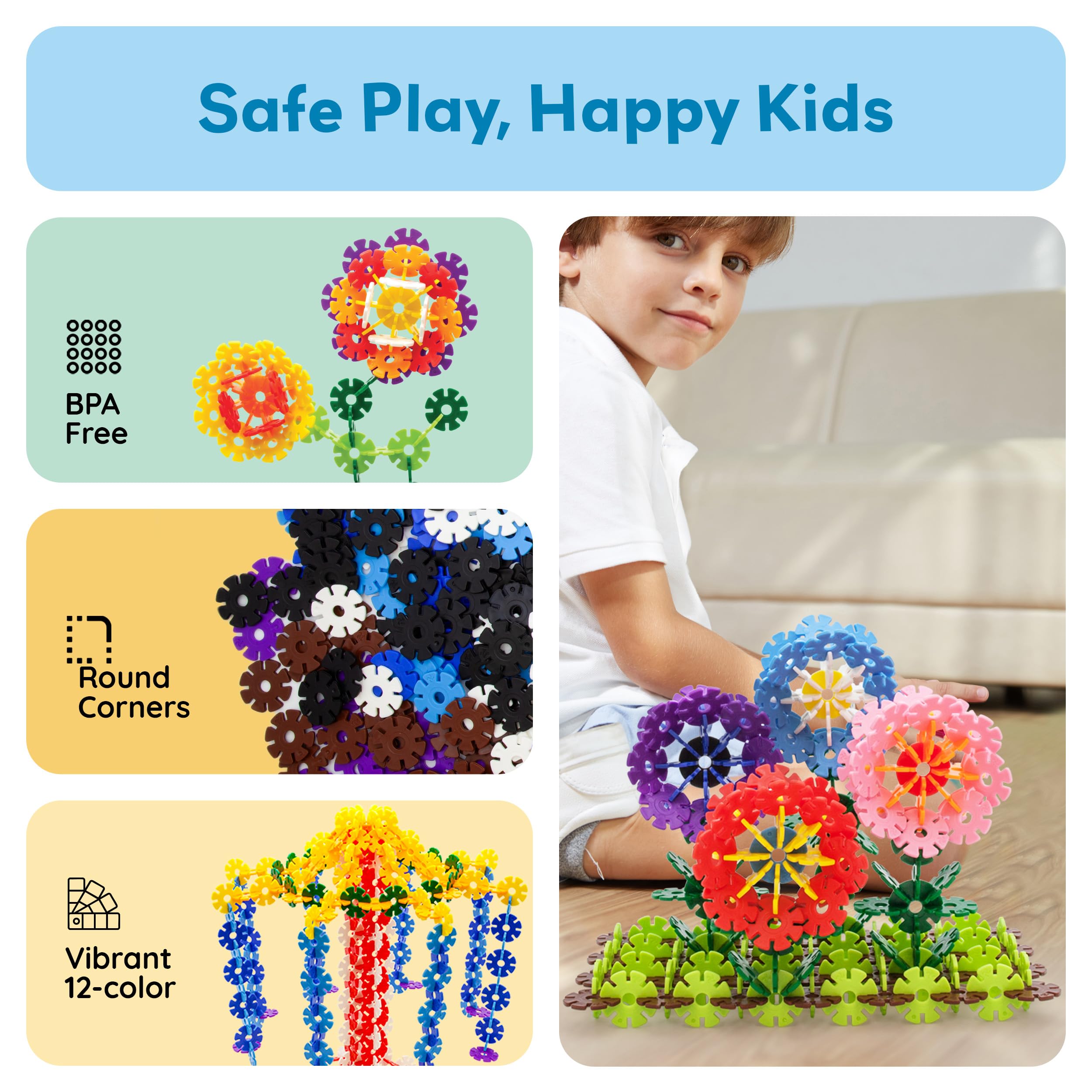 PicassoTiles BPA-free and non-toxic for safe hands-on play